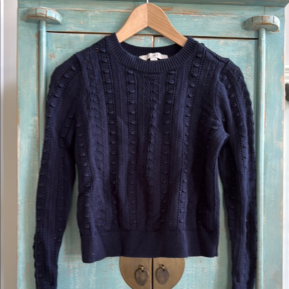 Navy Cable Knit Women's Sweater